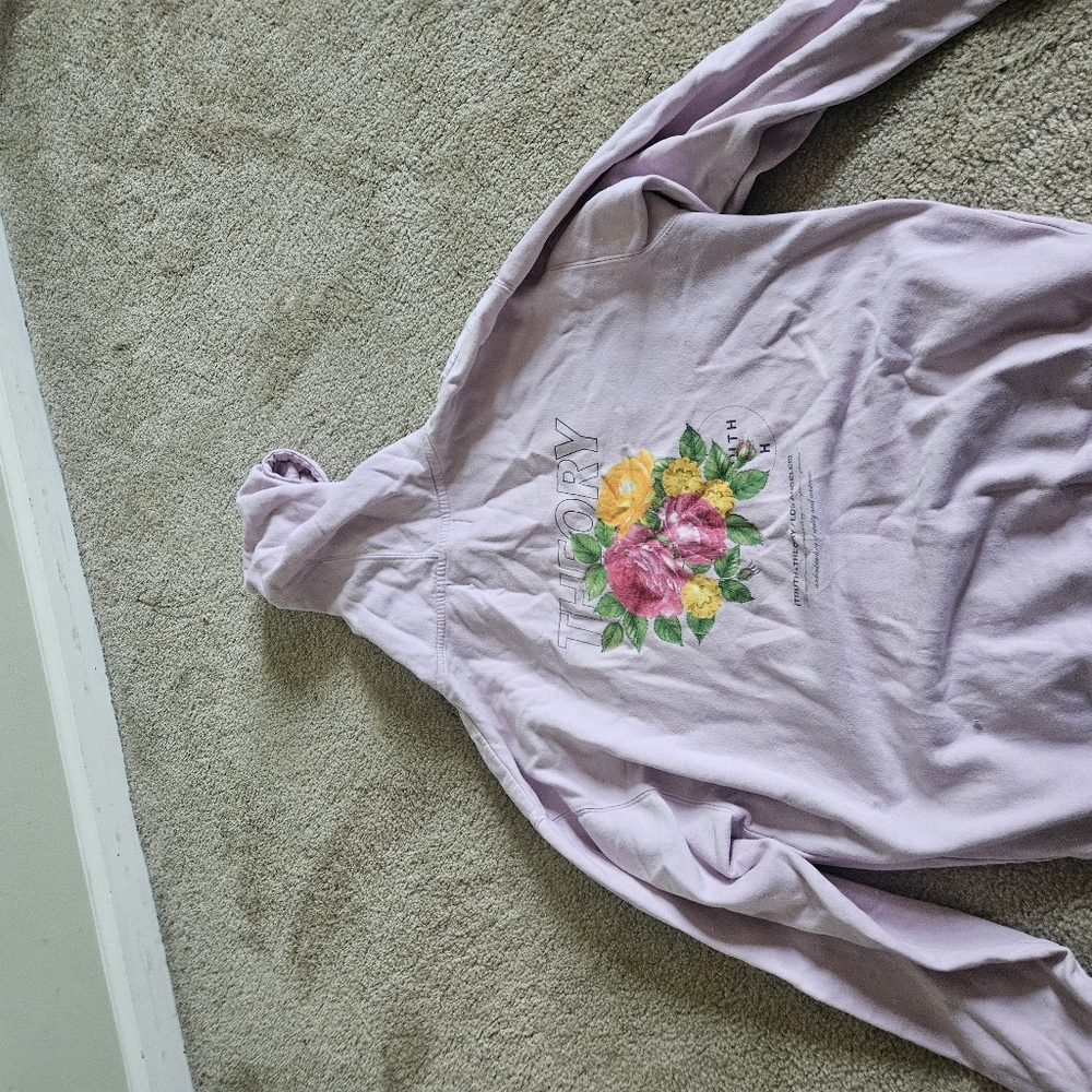 TRUTH + THEROY pink hoodie.